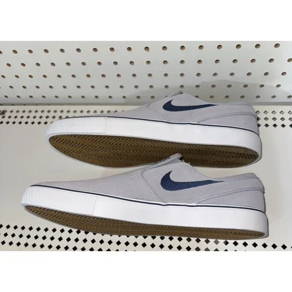 Nike SB Janoski+ Mens Suede Slip On Athletic Skate Shoes Size 8.5 Gray Blue